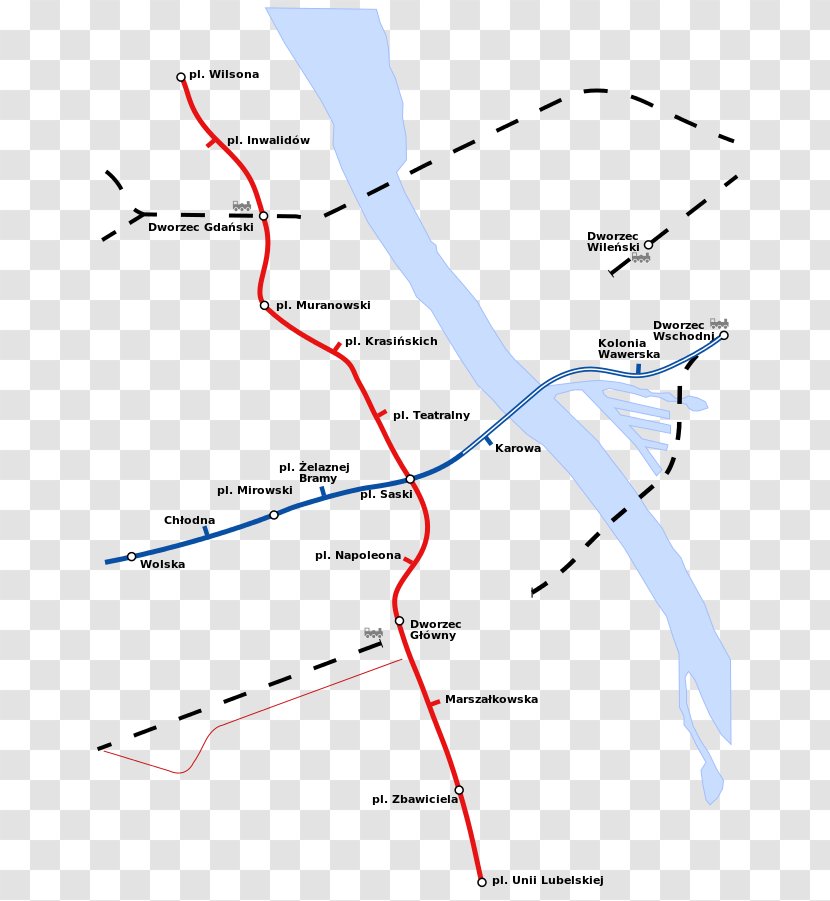 Rapid Transit Trolley Warsaw Metro Młociny Station Rail Transport - Map - Area Transparent PNG