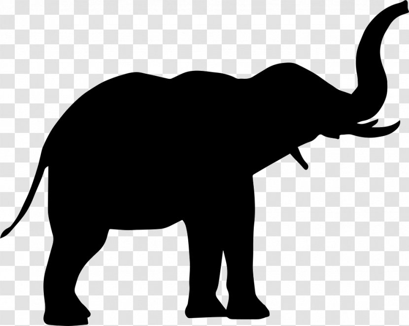 African Elephant Silhouette Transparent PNG