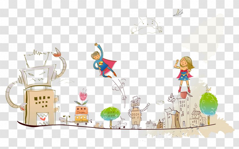 Cartoon Childhood Wallpaper - Flower - Dream Castle Transparent PNG
