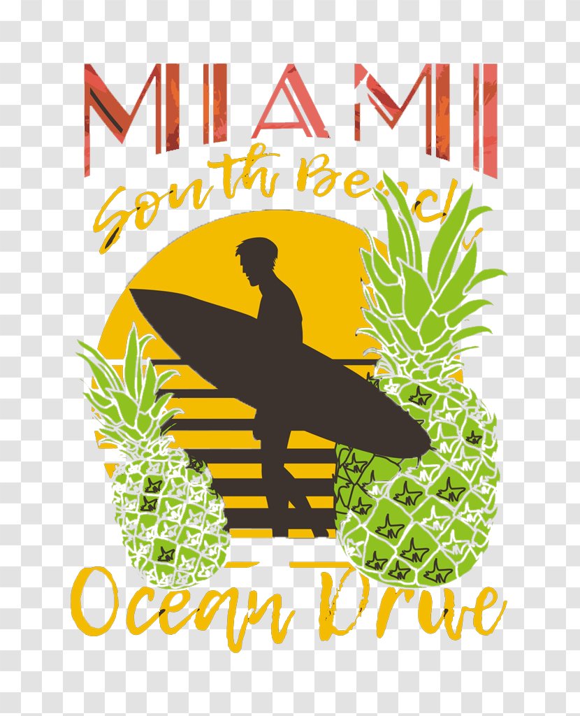 Miami South Beach Surfing Clip Art - Silhouette Transparent PNG