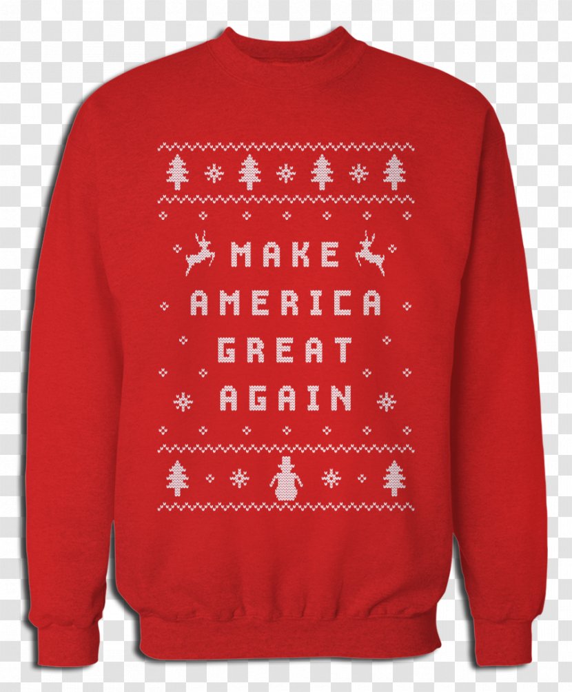 Crippled America Christmas Jumper Clothing Donald Trump Presidential Campaign, 2016 - Sleeve Transparent PNG