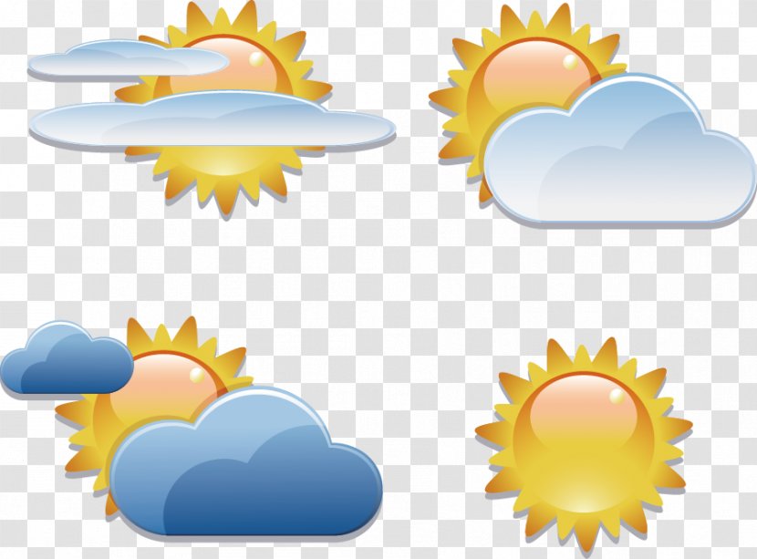 Cloud Weather Clip Art - Yellow - The Transparent PNG