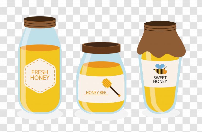 Honey Bee Packaging And Labeling Jar - Label - Cartoon Transparent PNG
