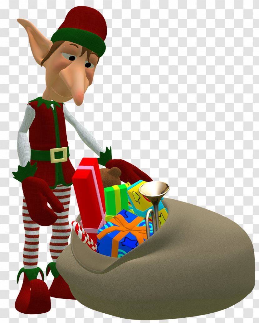 Christmas Elf Cartoon - Gift - Play Vehicle Transparent PNG