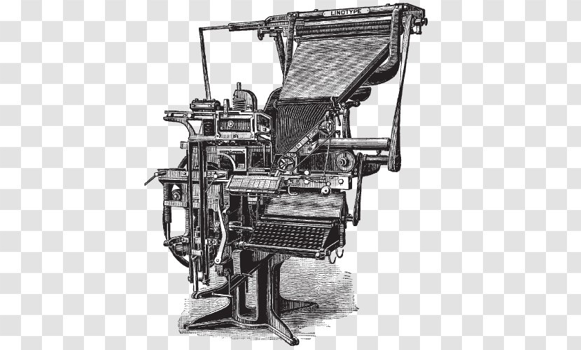 Linotype Machine Printing Typesetting Movable Type - Poster Transparent PNG