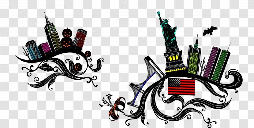 Architecture Building Illustration - Ornament - Vector Statue Of Liberty Transparent PNG