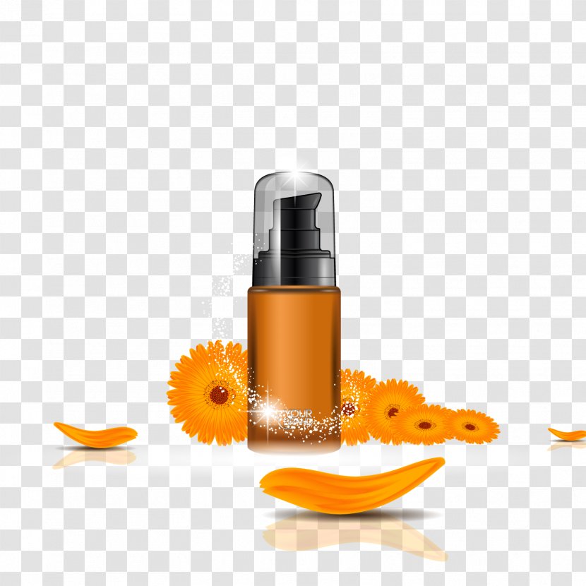 Lotion Cosmetics Royalty-free Illustration - Glass Bottle - Vector Chrysanthemum Cream Transparent PNG