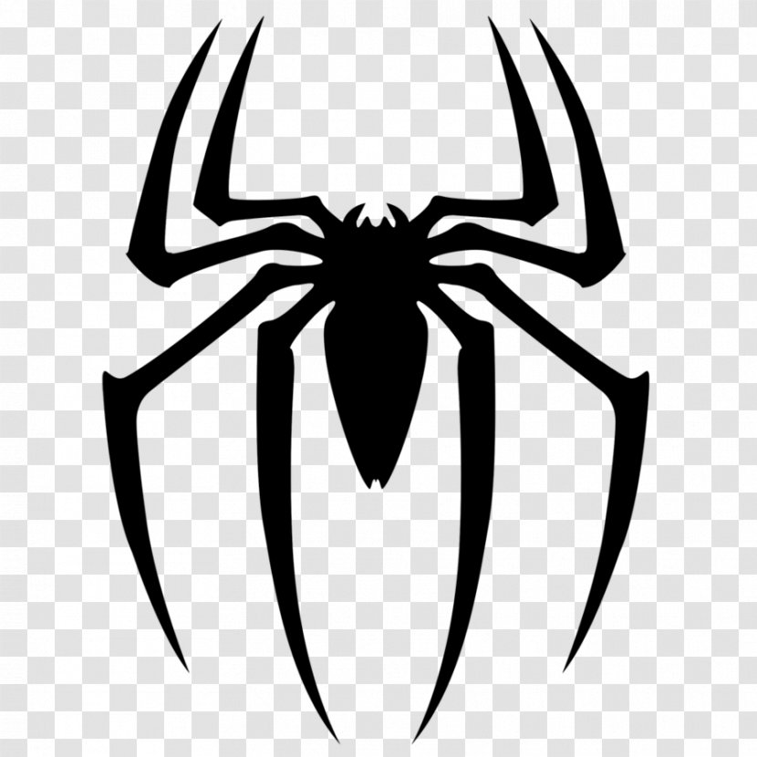 Spider-Man Superhero Clip Art - Black Spider Siluet Logo Image Transparent PNG