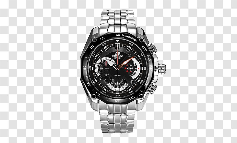 Watch Strap Casio Quartz Clock Chronograph - EF Metal Series Male Sport Utility EF-550D-1A Transparent PNG