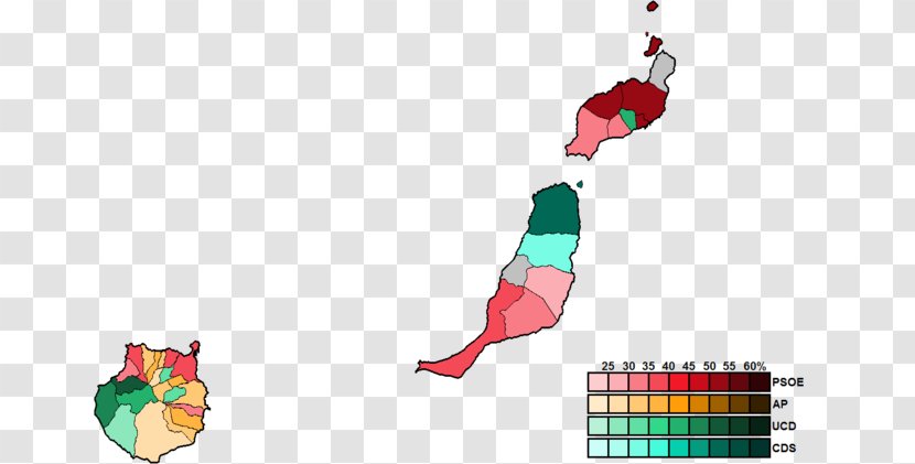 Parliament Of The Canary Islands Election, 2018 Canarian Regional 2007 Map - Red Transparent PNG