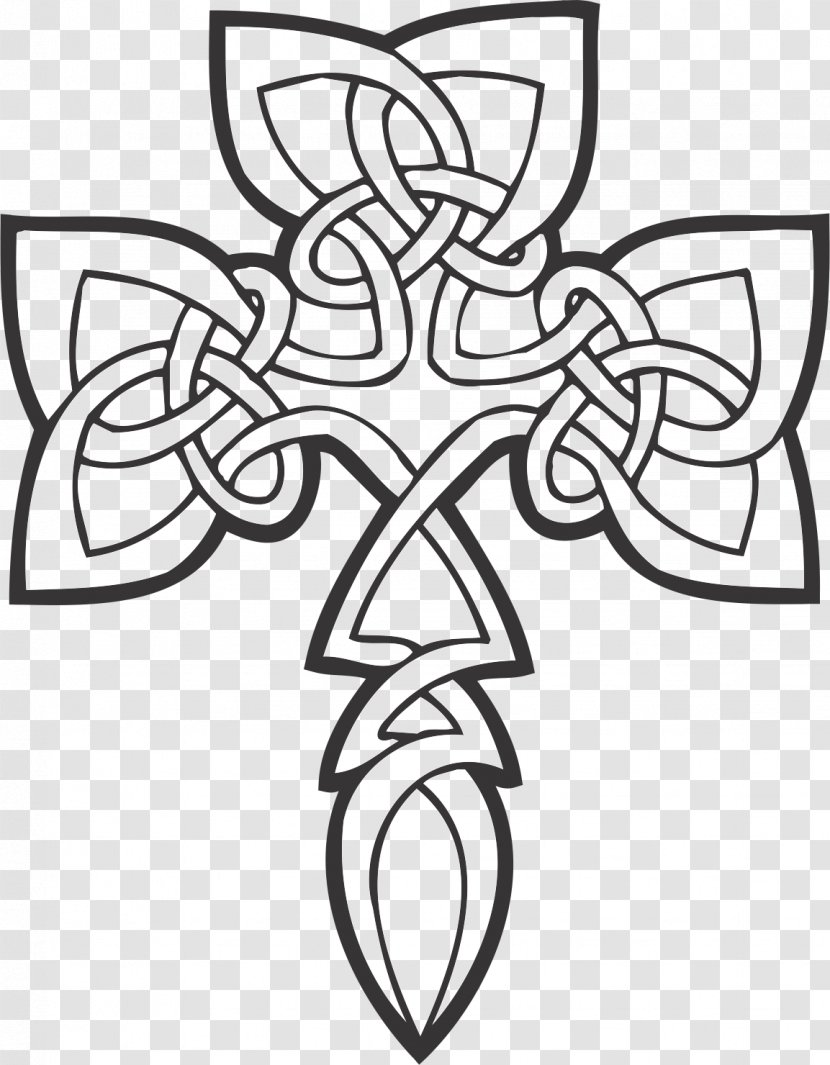 Coloring Book Celtic Knot Art Cross Celts - White - Style Transparent PNG