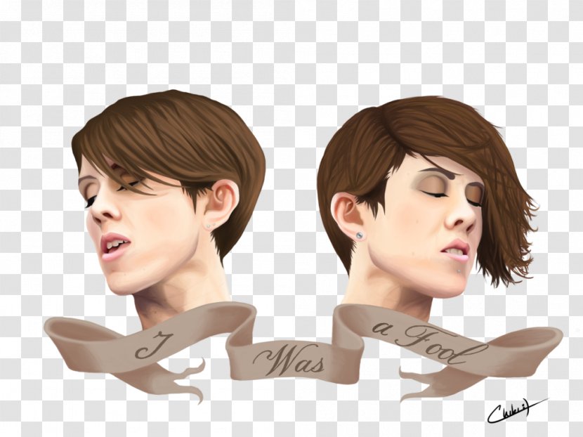 Sara Quin Tegan And I Was A Fool Relief Next To Me - Cartoon - Silhouette Transparent PNG