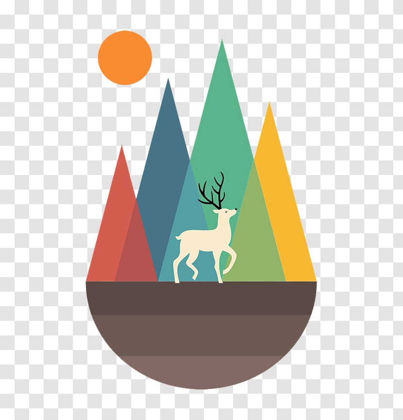 Illustration - Computer - Flat Color Antelope Sunrise Transparent PNG