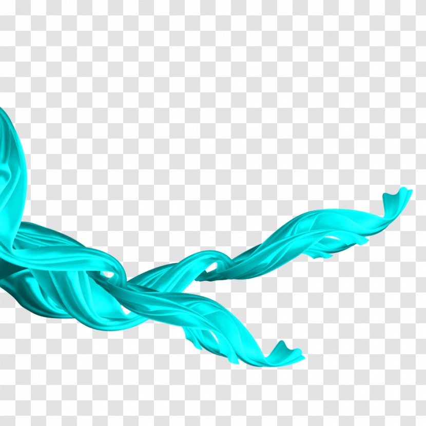Blue Ribbon - Green - Aqua Transparent PNG