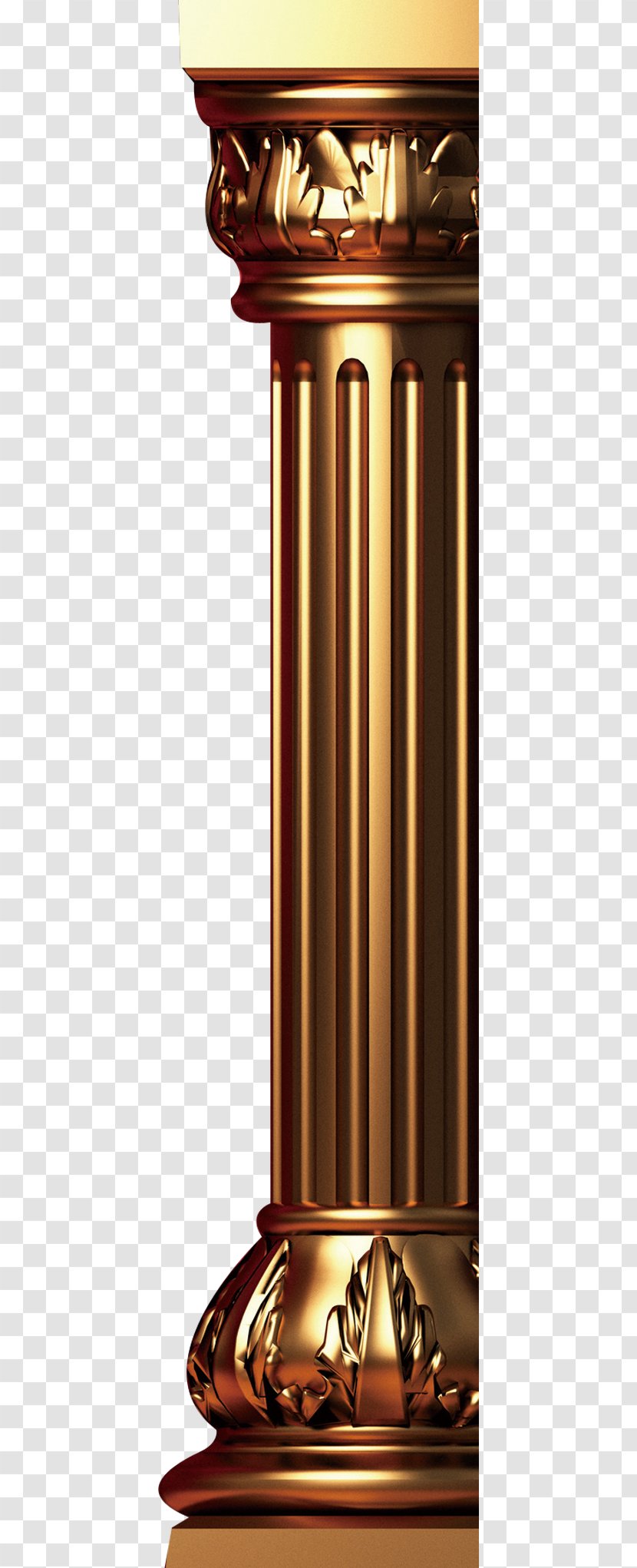 Column Metal - Structure - Gold Metallic Material Transparent PNG
