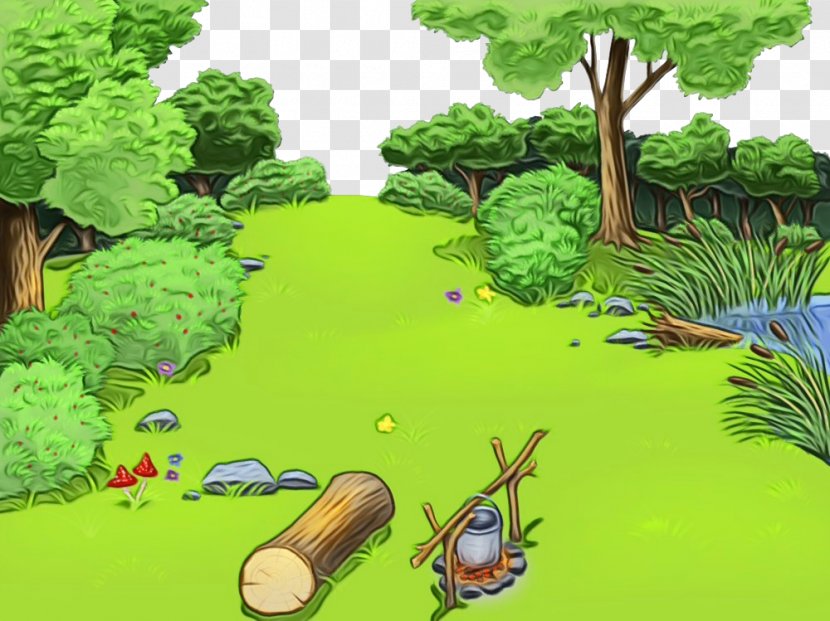 Nature Biome Cartoon Tree Grass - Games Plant Transparent PNG