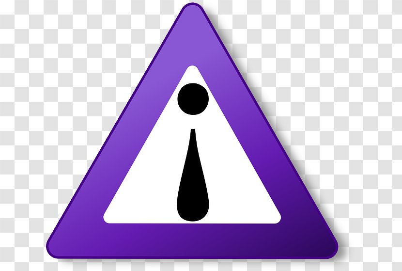 Warning Sign Exclamation Mark Clip Art - Purple - Triangle New Transparent PNG
