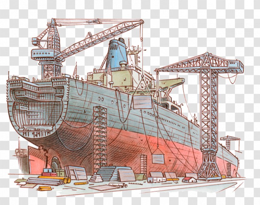 Ferry Port Pier Cargo - Ship - Illustration Transparent PNG