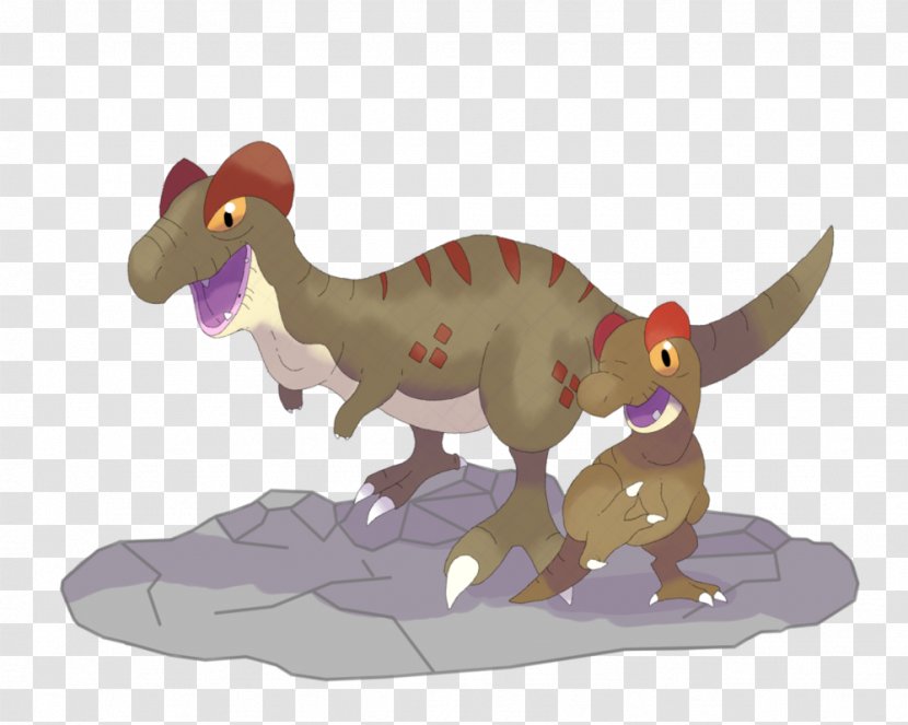 Tyrannosaurus Velociraptor Figurine Animated Cartoon - Dinos Transparent PNG