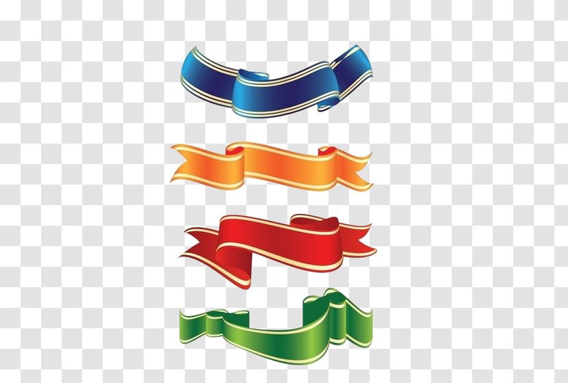 Ribbon Euclidean Vector Banner - Hand Colored Ribbons Transparent PNG