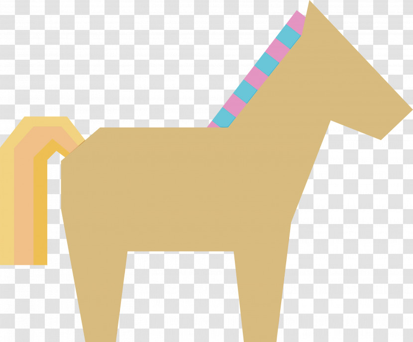 Giraffe Horse Yellow Line Font Transparent PNG