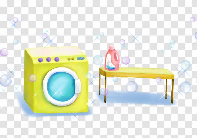 Laundry Detergent Clothing Washing Machine Woman - Flower - And Table Transparent PNG