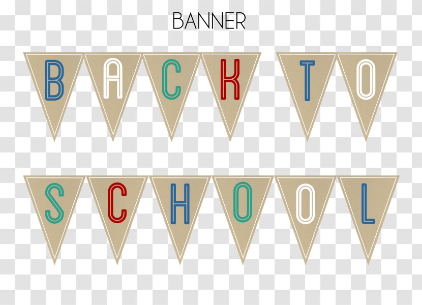 Banner School Teacher ABC And 123: Flash Cards Logo - Bunting Transparent PNG
