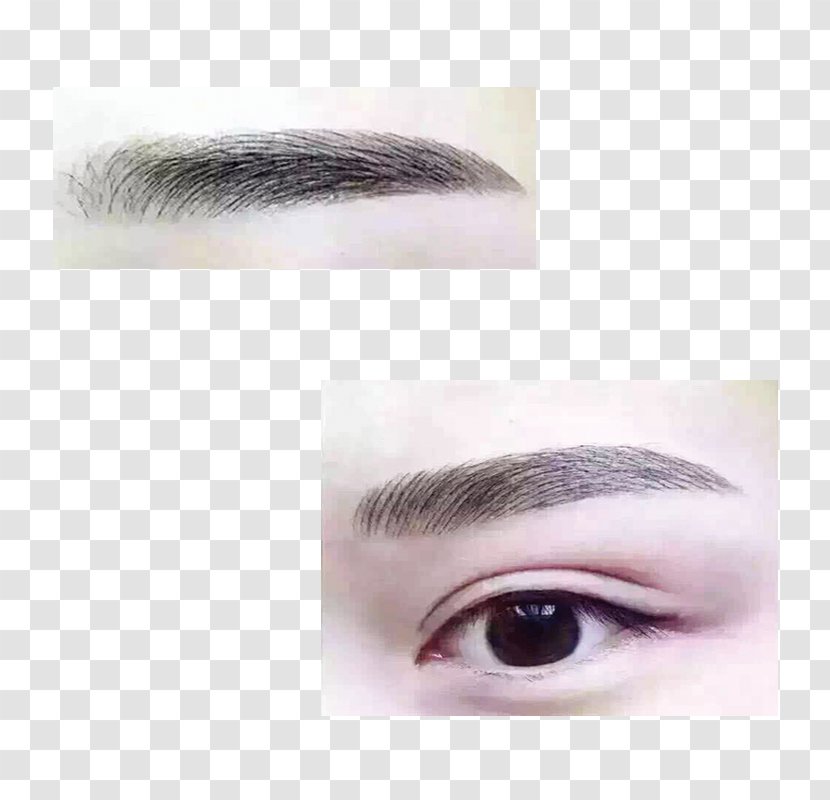 Eyebrow Eye Liner Permanent Makeup Microblading - Close Up - Semi-permanent Eyebrows Transparent PNG