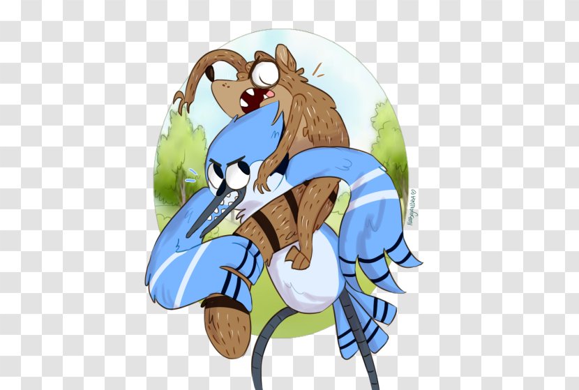 Rigby Mordecai Cartoon Network Blue Jay - Watercolor - Return Of And The Rigbys Transparent PNG