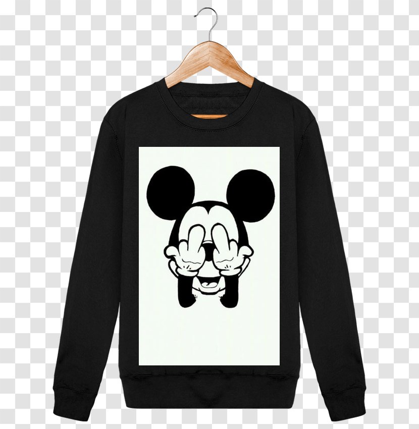 T-shirt Mickey Mouse Bluza Sweater Collar - Clothing Transparent PNG