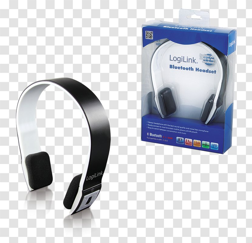 Headphones LogiLink Bluetooth Stereo Headset - HeadsetIn-earBlack Stereophonic SoundHeadphones Transparent PNG
