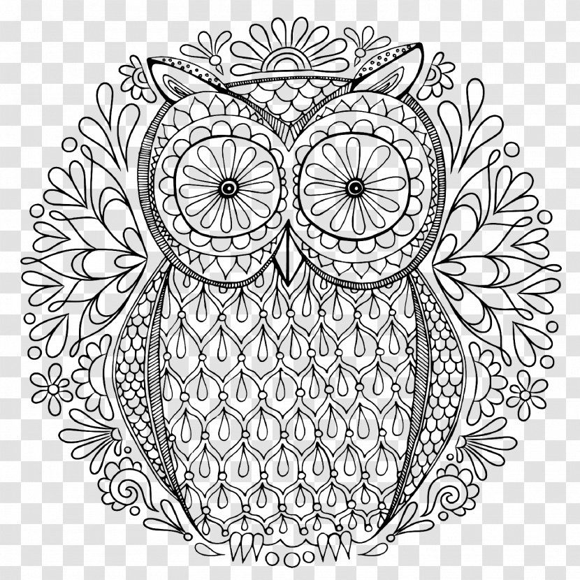 Secret Garden: An Inky Treasure Hunt And Colouring Book Owl Coloring Adult - Monochrome Photography - Pattern Transparent PNG