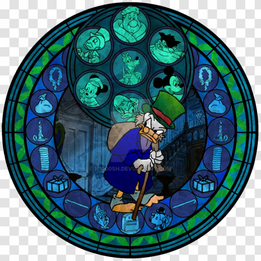 Stained Glass Belle Maleficent Minnie Mouse - Window Transparent PNG