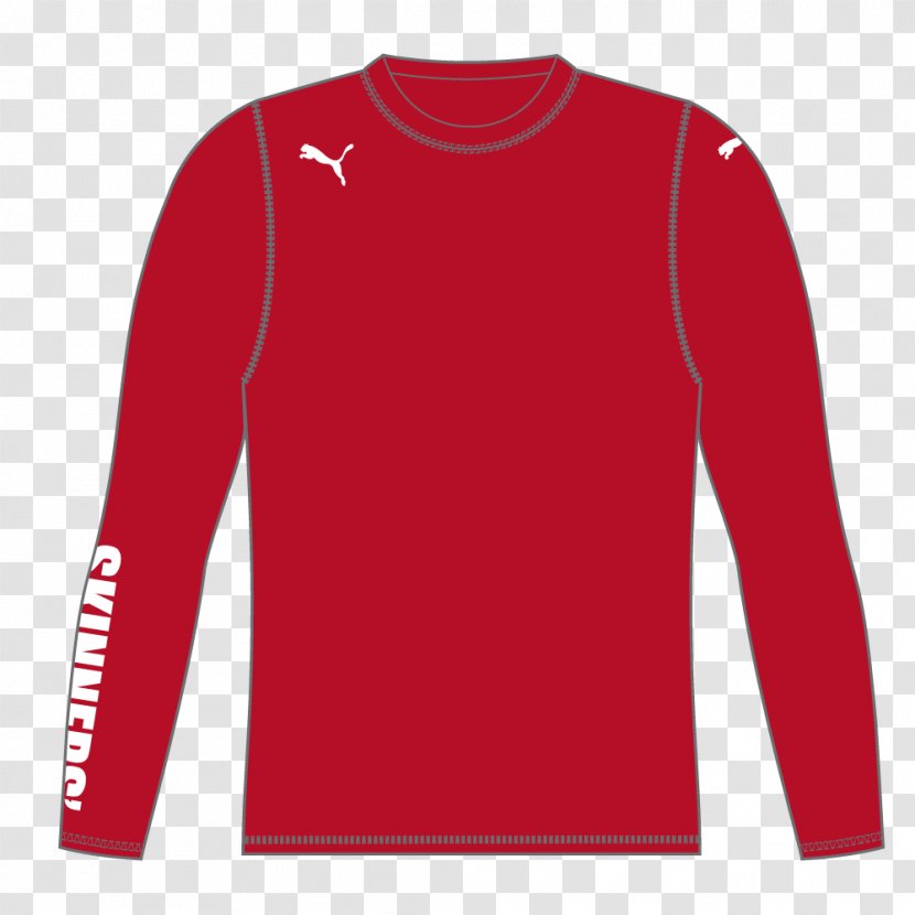 Long-sleeved T-shirt - Red Transparent PNG