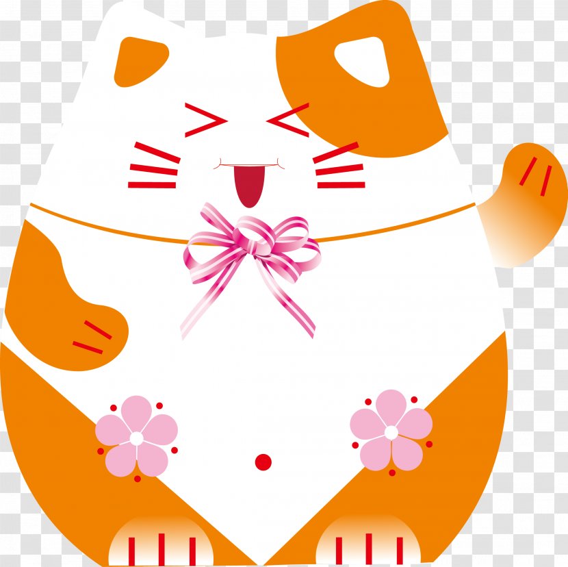 Japan Cat Maneki-neko Clip Art - Flower - Lucky Cartoon Transparent PNG