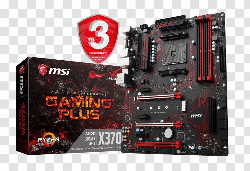 Socket AM4 Ryzen MSI GAMING PLUS Motherboard CPU - Microstar International - Computer Transparent PNG