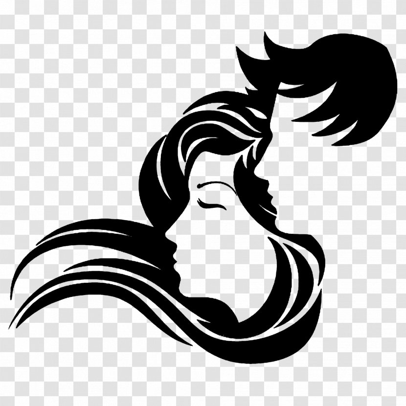 Logo Beauty Parlour Drawing - Black And White - Mystique Transparent PNG