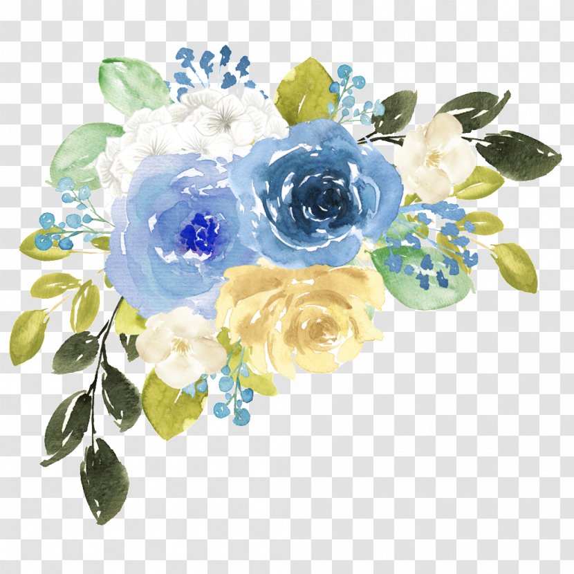 Watercolor Painting Watercolor Flowers Blue Flower Transparent Png