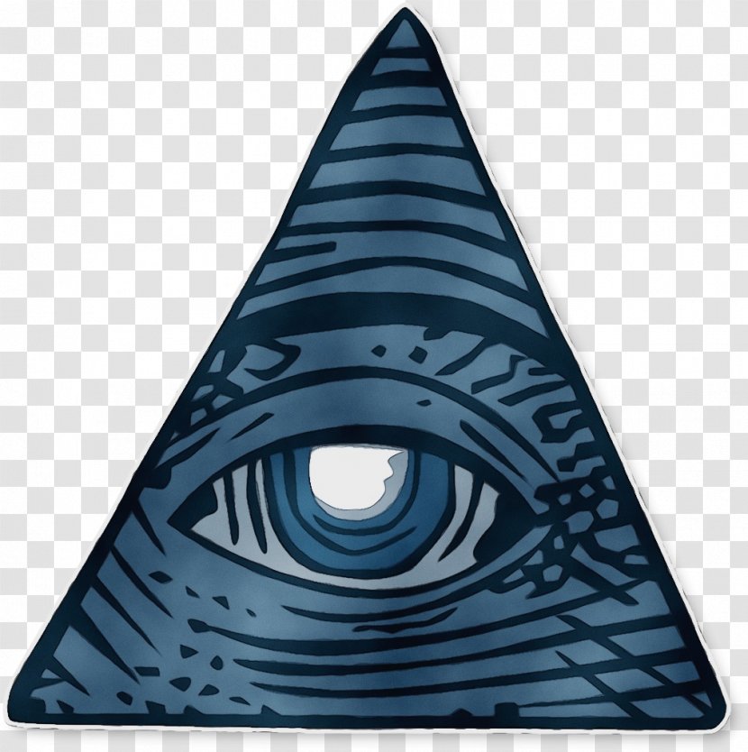 Blue Triangle Eye Electric Cone - Wet Ink - Pyramid Spiral Transparent PNG