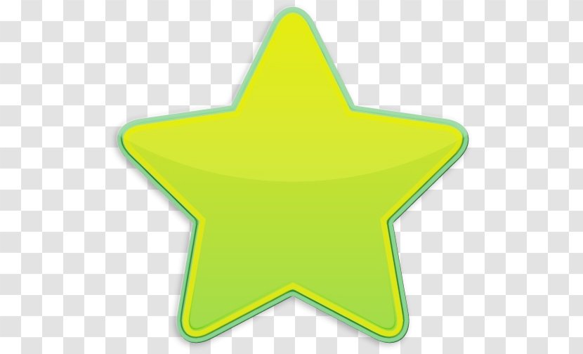 Green Yellow Star Symbol - Wet Ink Transparent PNG
