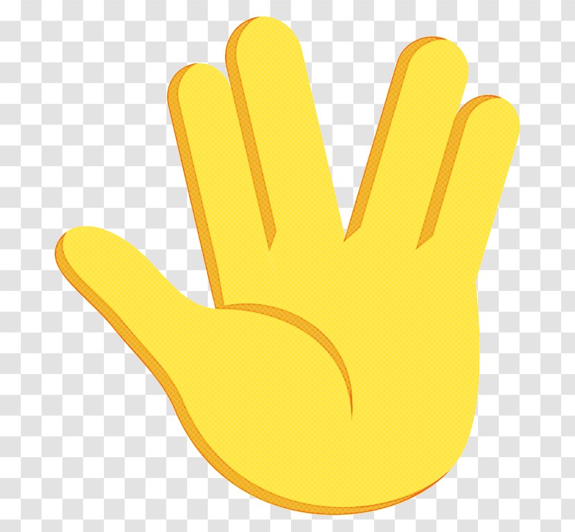 Yellow Background - Hand - Gesture Safety Glove Transparent PNG