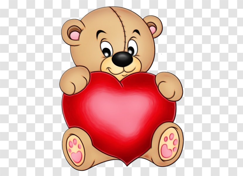 teddy bear with heart cartoon