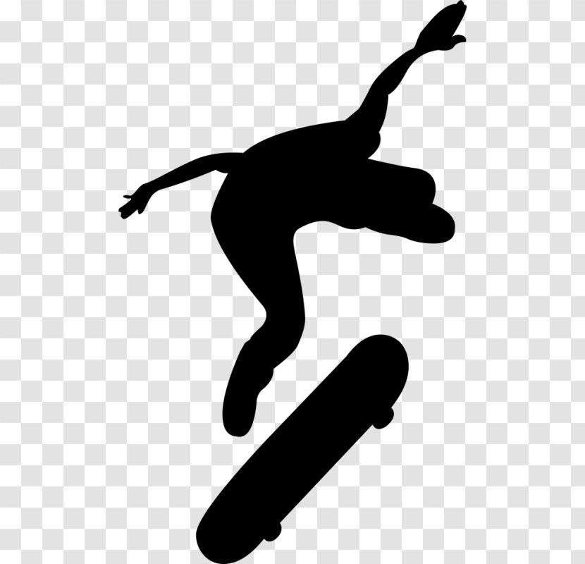 Skateboard Silhouette Finger Black Clip Art - Jumping Transparent PNG