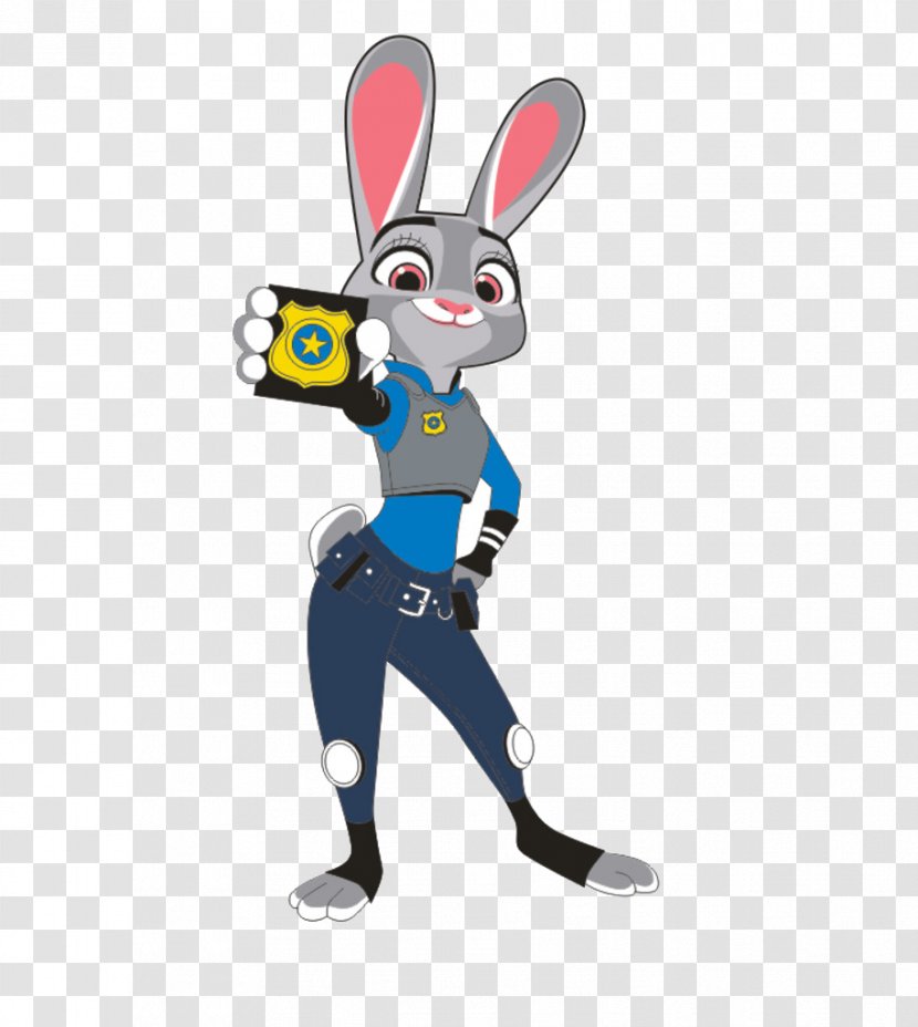 Rabbit Easter Bunny Nick Wilde Lt. Judy Hopps Cartoon - Gray Police Transparent PNG