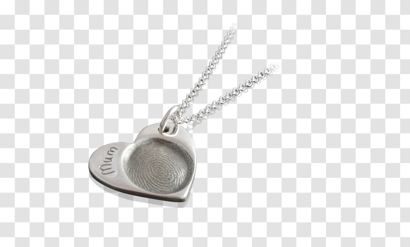 Locket Necklace Silver - Heart Fingerprint Transparent PNG