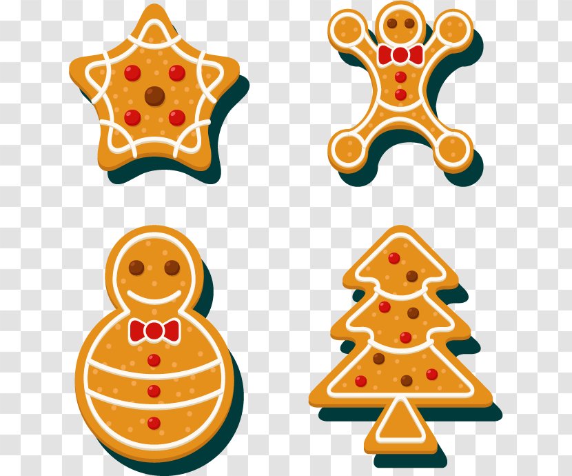 Christmas Tree Cookie Biscuit Clip Art - Decoration - Four Cookies Transparent PNG