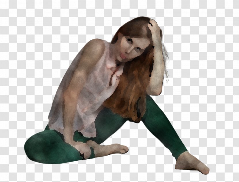 Green Sitting Kneeling Leg Tights - Fur Figurine Transparent PNG