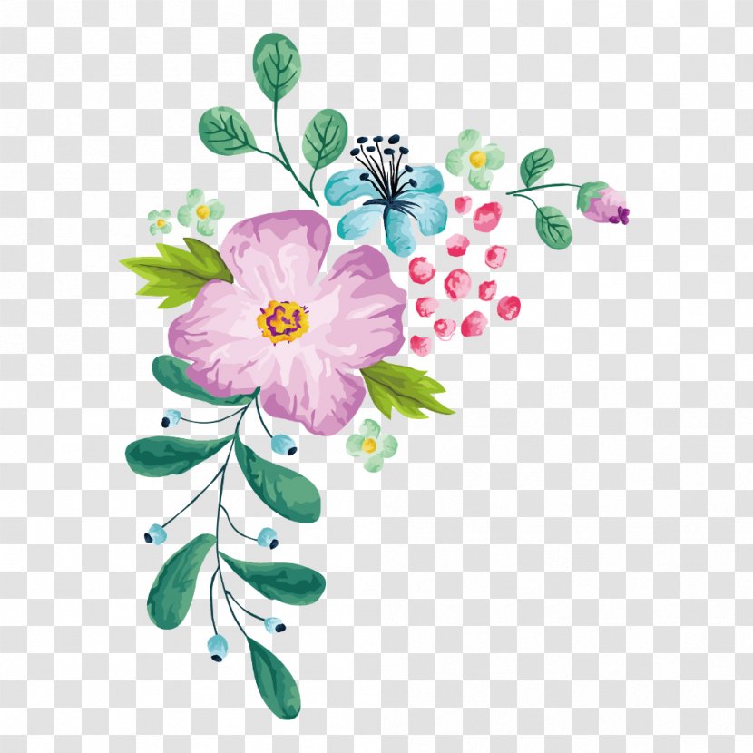 Flower Floral Design Vector Graphics Clip Art Illustration - Flowering Plant - Spring Border tree Transparent PNG