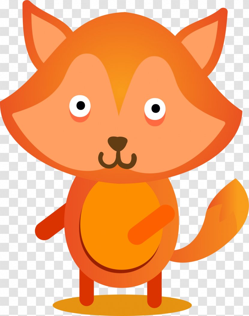 Red Fox Cartoon Illustration - Dog Like Mammal - Orange Transparent PNG