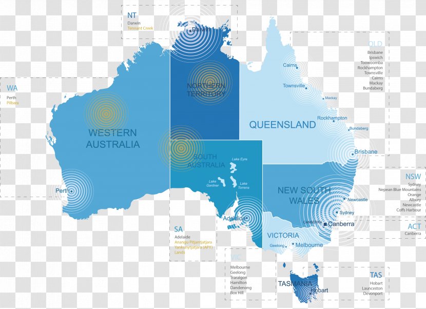 Australia Blank Map Vector World - Main Background Transparent PNG